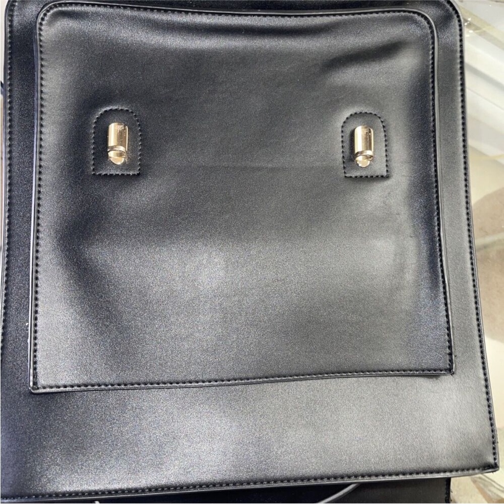 ECOSUSI Black Vegan Leather Backpack or Messenger Laptop Bag - Picture 5 of 11